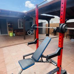 Weights Squat Rack Bench 