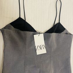 Zara satin effect combination strappy top