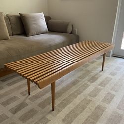 Authentic Mid-Century Modern Wooden Bench