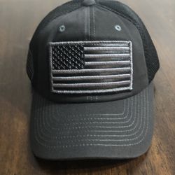 Hat USA America flag Embroidered detachable patch micro mesh tactical black gray