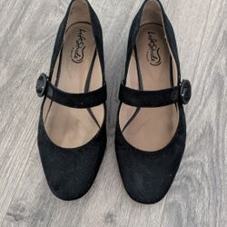 Black Suede Mary Janes
