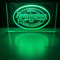 REMINGTON LED NEON GREEN LIGHT SIGN 8x12