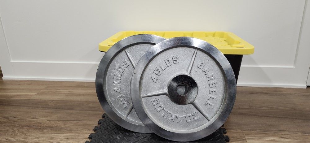 45lb Chrome Olympic Weight Plates ( Rare )