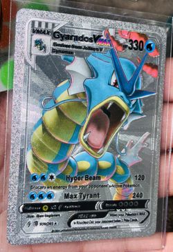 Gyarados VMAX  Rainbow Silver Foil Fan Art Pokemon Card