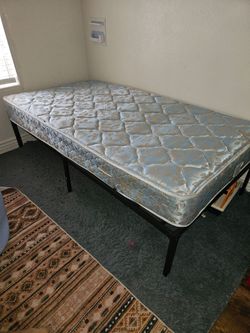 Twin bed frame and mattress
