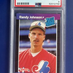 1989 Donruss Randy Johnson Rookie Baseball Card Graded PSA 8