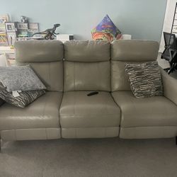 Faux Leather Reclining Sofa And Love Seat
