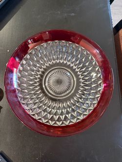 Diamond Cut bowl Indiana Glass
