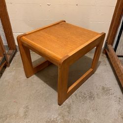 Vintage MCM Wood Sled Leg Coffee / Side Table