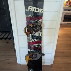Ride 156 Beater Snowboard W Burton MED Bindings 