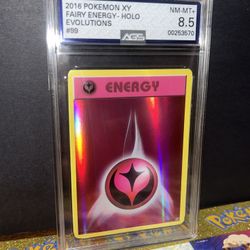 2016 Pokémon XY Fairy Energy -Holo Evolutions AGS Graded 8.5 Near Mint -Mint +