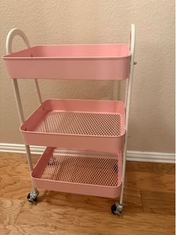 Pink rolling cart