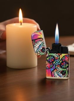 New Big Bubba Refillable Blue Flame Dual Turbo Torch Built for Life Sugar Skull. This is a brand new Big Bubba Refillable Blue Flame Dual Turbo Torch 