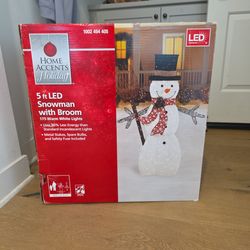 5 ft. Led snowman with broom