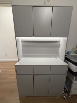 Kitchen Storage Shelf with LED Lights – Coffee Station