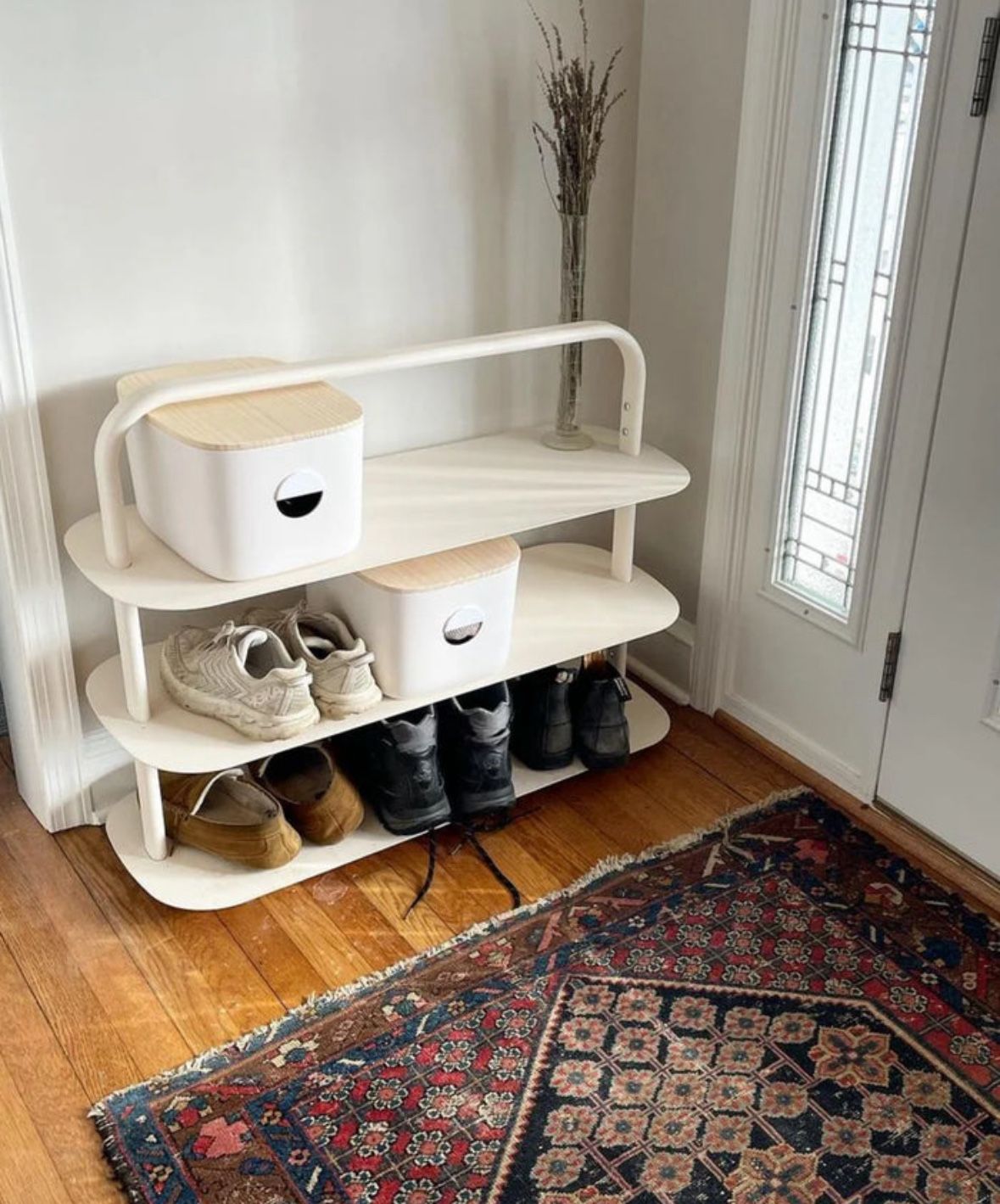 Open Spaces Shoe Rack / Side Table Cream White