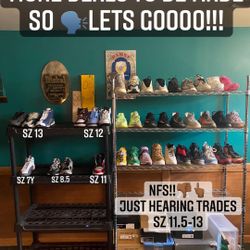 Sz 7Y-13 Yeezys Adidas Nike Foamposites Off-White Supreme Bape Jordan New Balances Human Race Shoes