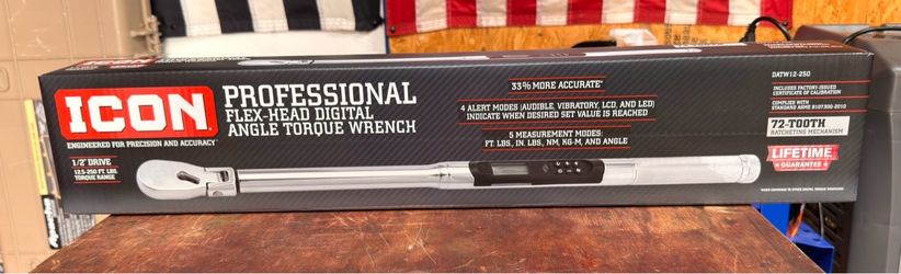 Icon 1/2” Flex Head Digital Torque Wrench (model DATW 12-250
