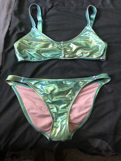 Size large metallic turquoise bikini 👙