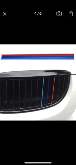 3PCS Kidney Grille Car Sticker 200*5mm Sport Stripe 3 Color Red Blue And Deep Blue For BMW