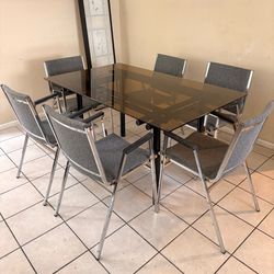 Glass top dining set