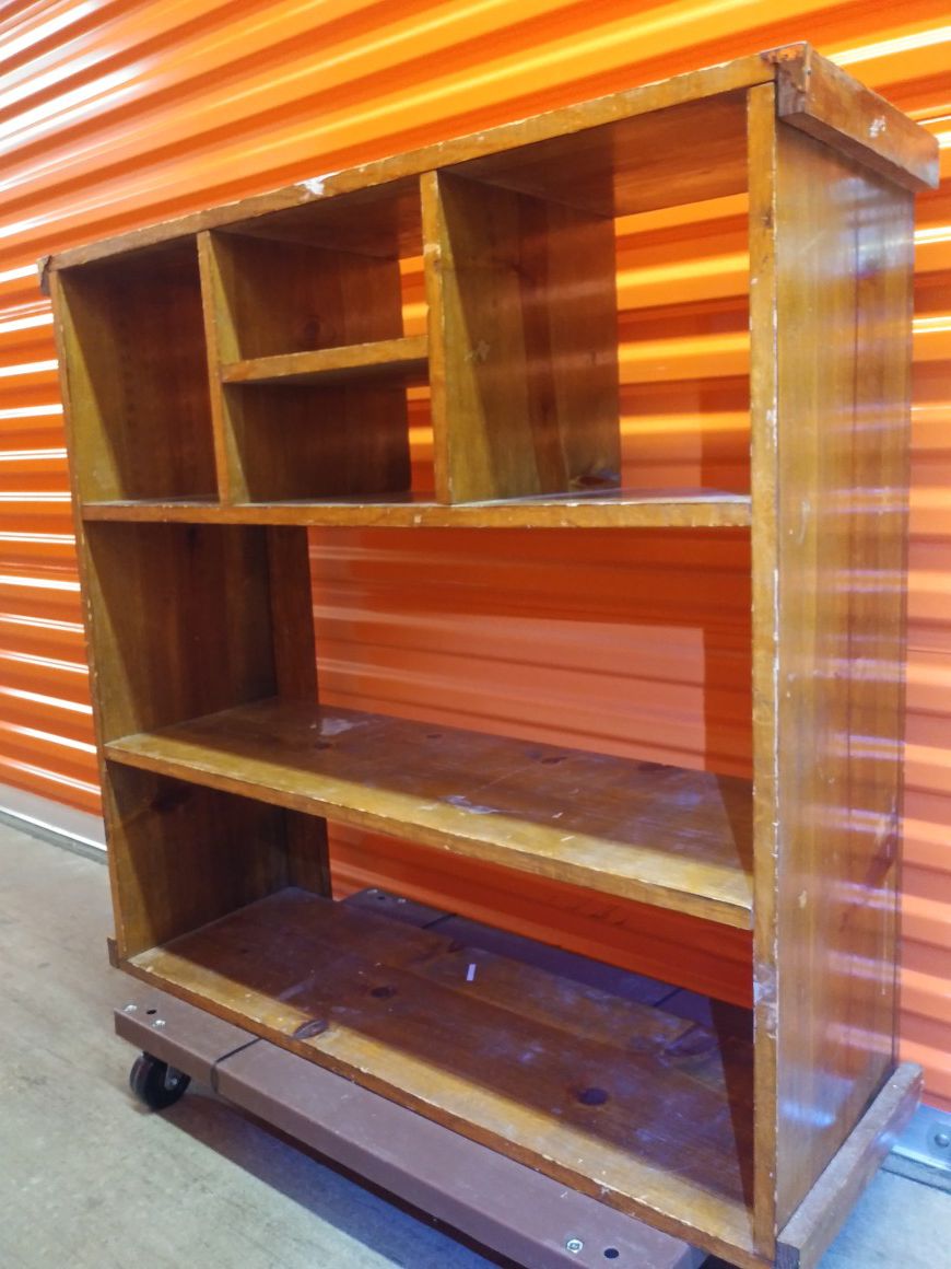Wood bookcase shelf organizer stand