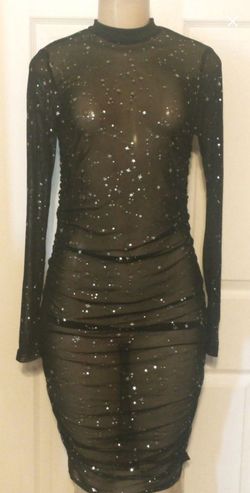 Women's Mesh Dress Long Sleeve Bodycon one pieces