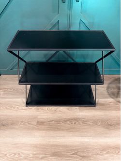 Black metal shelf