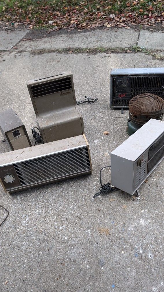 Electric Space Heaters $15-$20. The Camping Heater And Stand up Fan Is Not Included