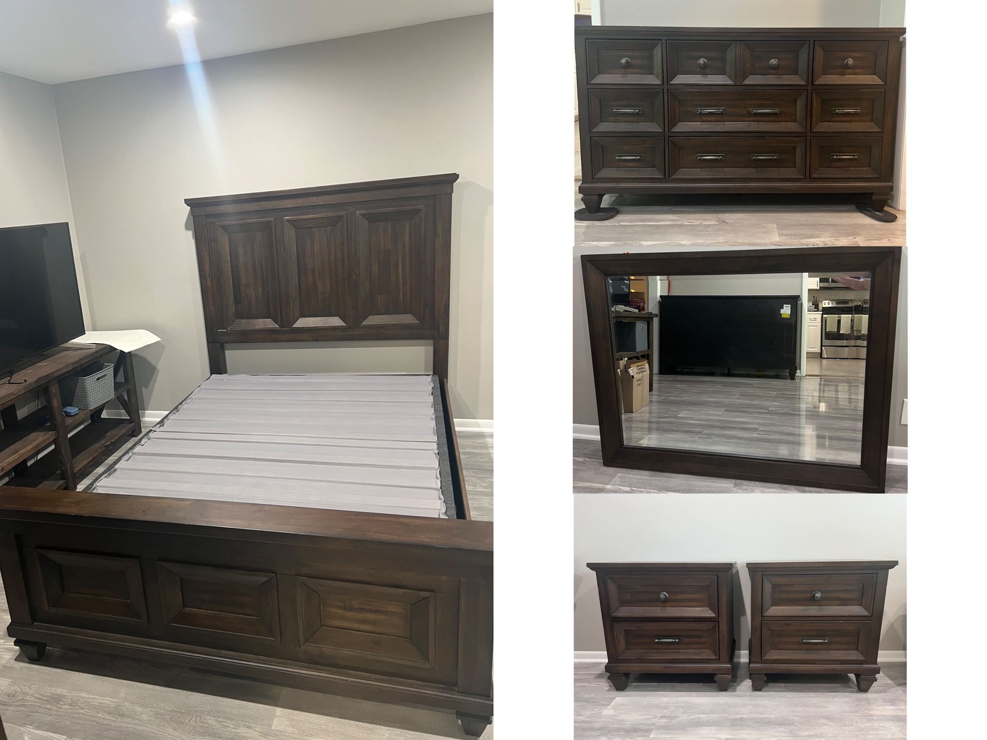 Solid Wood Queen Matching Bedroom Furniture Set