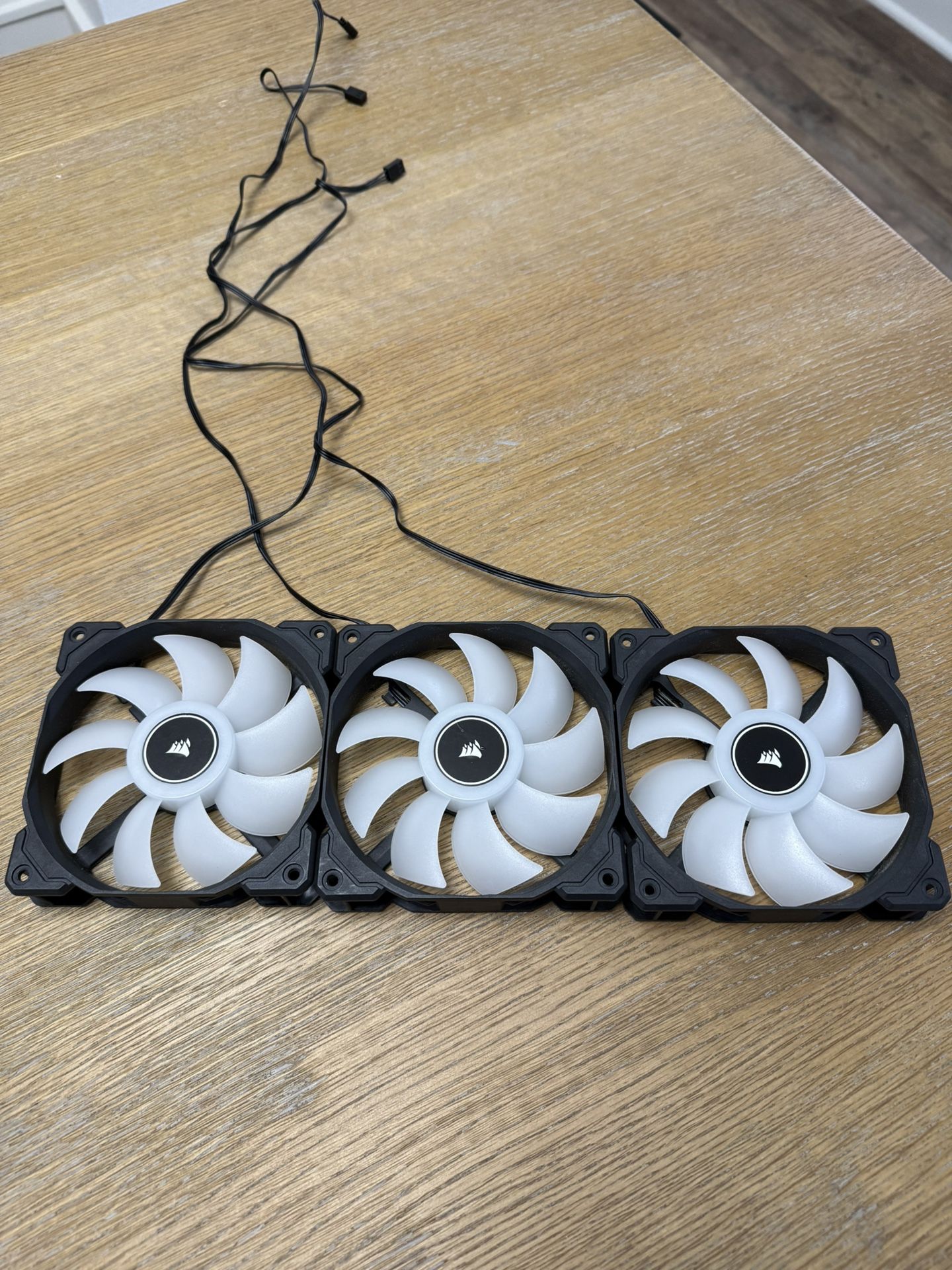 3 Pack Corsair High Airflow White LED 120MM Fans