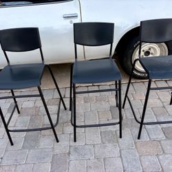 Set of 3 Black Bar Stools – Counter Height – $20 for ALL (Was $90+)