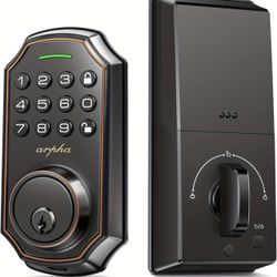 Cerradura de puerta de entrada sin llave con teclado, cerradura inteligente para puerta delantera con 2 llaves, bloqueo automático, fácil instalación,