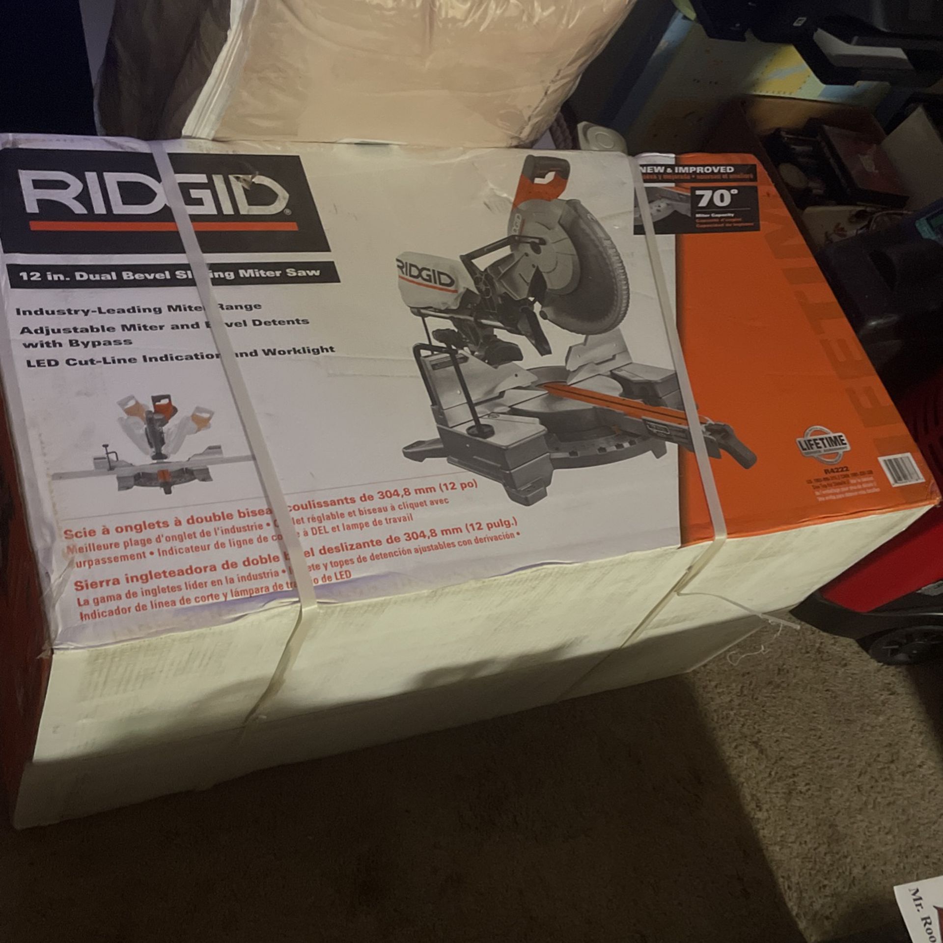 Ridgid 12 inch do bevel sliding miter saw Brand new in the box never been used Home Depot Price  over $400