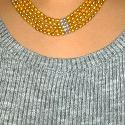 Mid Century Beaded Rhinestone Bracelet

