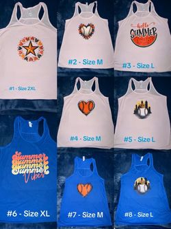 Summer Tank Tops - Sold Individually or bundled