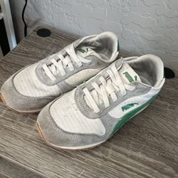 Puma Boy Green And White Sneakers