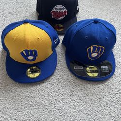 Milwaukee Brewers & Minnesota Twins New Era 59Fifty MLB Fitted Hats NWT