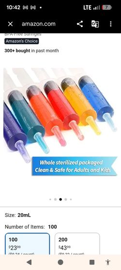 Oversized functional syringes for play/themed events.