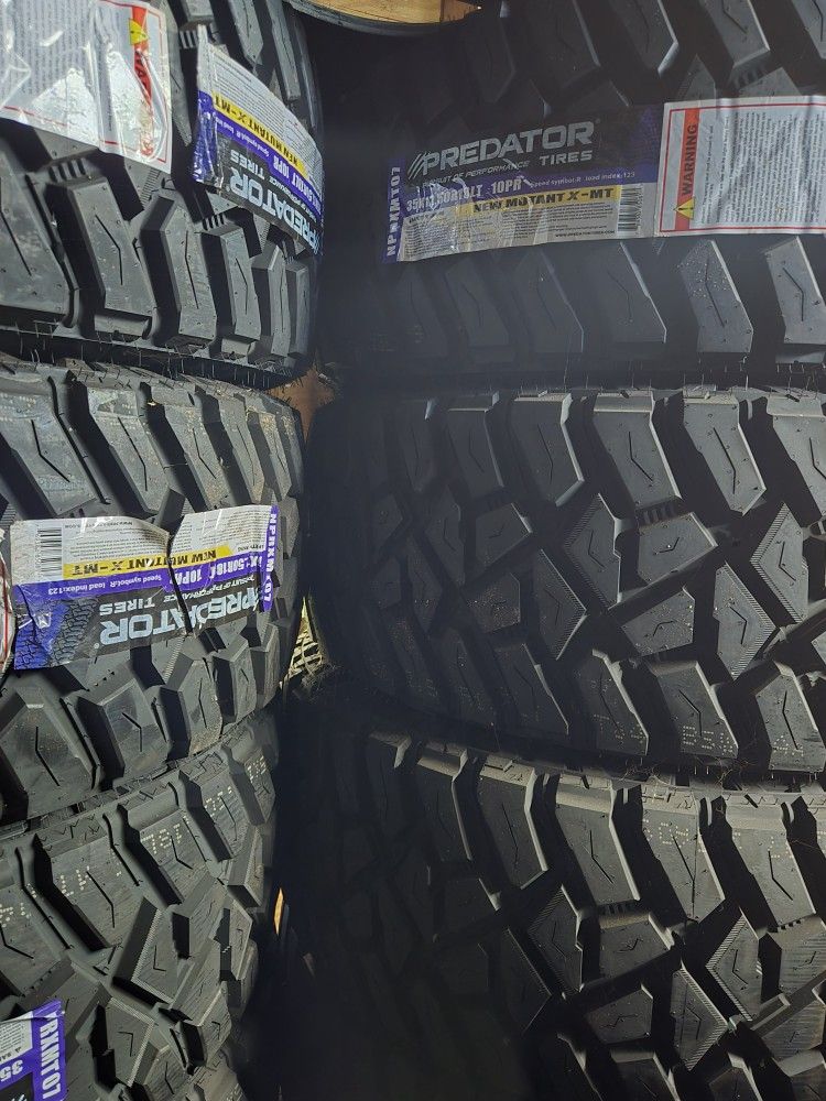 (4) 35x12.50r18 Predator M/T Tires 35 12.5 18 Inch MT 10-ply LT E Rated