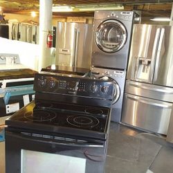 Blow Out Sale Warehouse Full Of Nice Like Brand New Washer Dryer Fridge Stove Oven Stackable Free Warranty Free Financing Available 90day TO Pay 