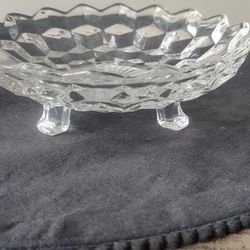 Vintage Fostoria American Footed Bonbon Glass Candy Dish