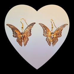 Homemade Gold Butterfly Earrings