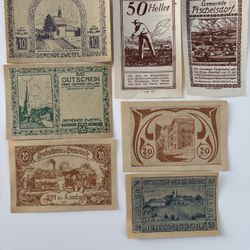 Austria Notgeld Lot 7 | 1920s Heller Banknotes Zwettl Lambach