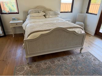Queen bed frame restoration hardware.
