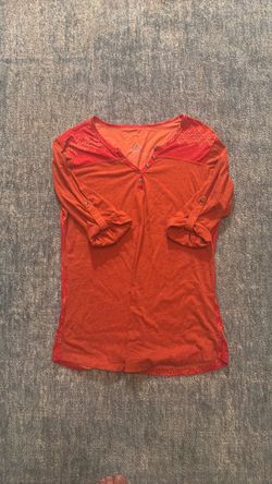 Kuhl Women's Orange Henley Top with Lace Detail