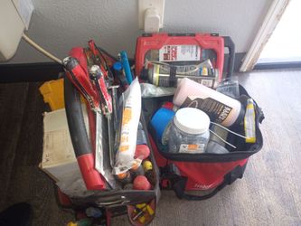 Milwaukee tool bags with tools