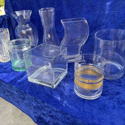 Good condition glass flower vases each $5