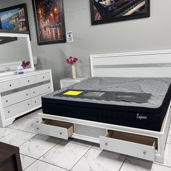 4pc Queen Bedroom Set 🔥 Take It Home With Only $50 Down 