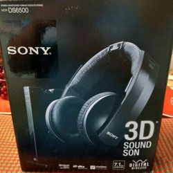 Sony Wireless Digital Headphones 3D Sound Son DS6500 NICE